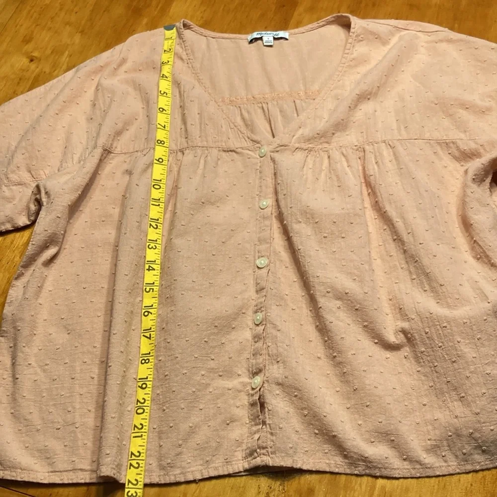 Madewell Rhyme Button-Front Top in Cliptop Antique Coral - Picture 4 of 7
